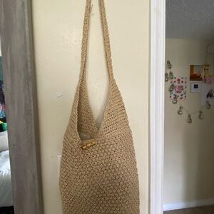 Handcrafted Tan Crochet Bag